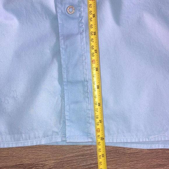 Mens Walls Authentic Ranch Wear 4XLT Baby Blue Work Pearl Snap Work Shirt - Picture 10 of 11